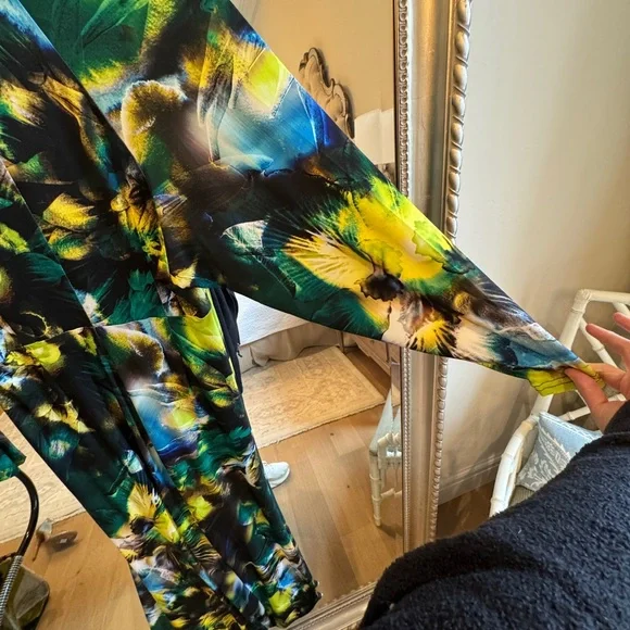 Karen Millen Jersey Abstract Floral Print Long Sleeve Midi Dress SIZE 8 - Picture 9 of 11